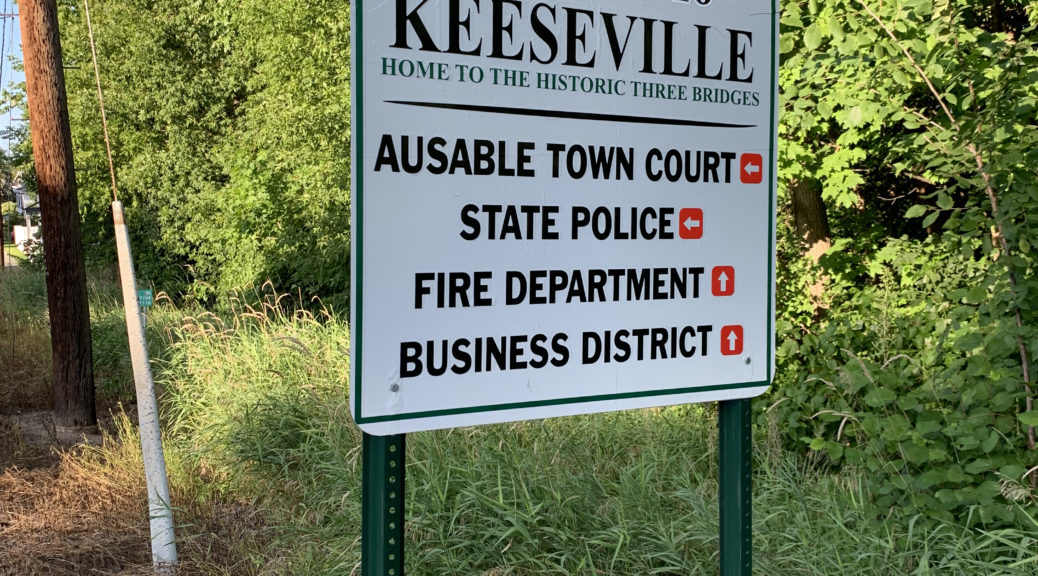 Image Shows the Welcome To Keeseville Sign. It is vital to Save Keeseville Historic Bridges
